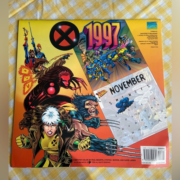 RARE‎ X-Men 1997 Comic Art Poster calendar - Picture 2 of 4